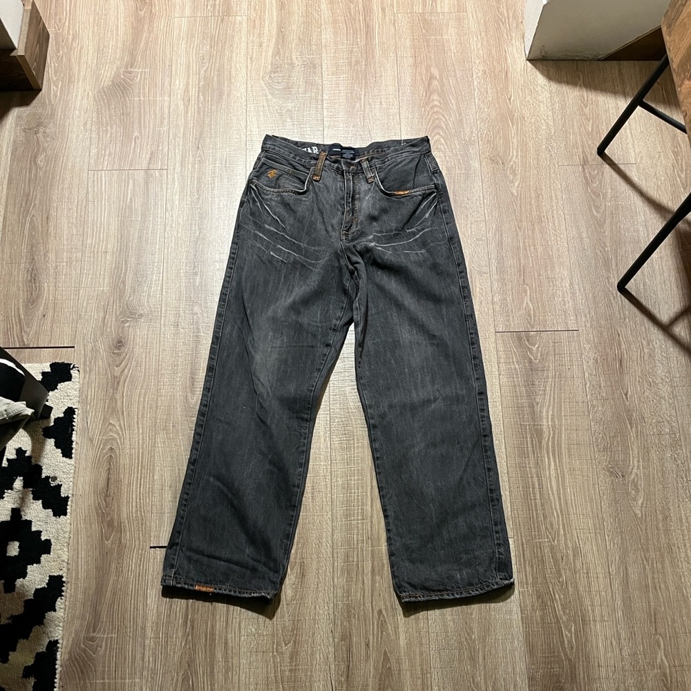 Rocawear Dark Gray Relaxed Jeans Size 34 Waist Threading Details